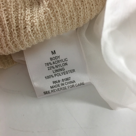 Olivia Sky Women's Tunic Knit Ivory Size Medium Top Shirt Lined Open Back Long S - Picture 5 of 8